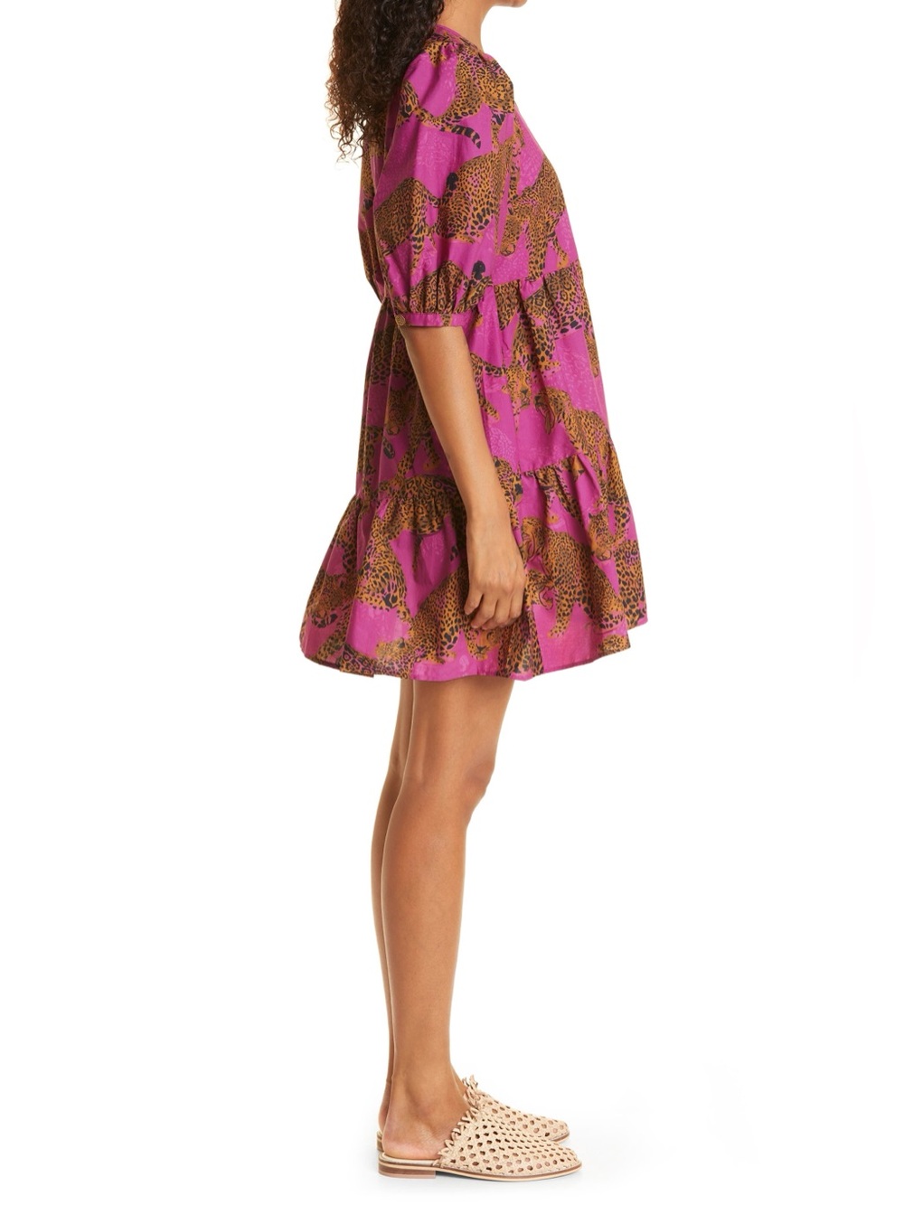 Farm RioPink Leopard Print Tiered Mini Dress - Picture 3 of 12